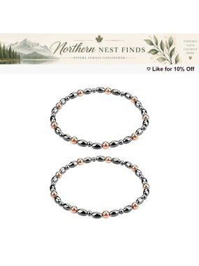 Copper Magnetic Therapy Anklet Bracelet Elastic Gift Set